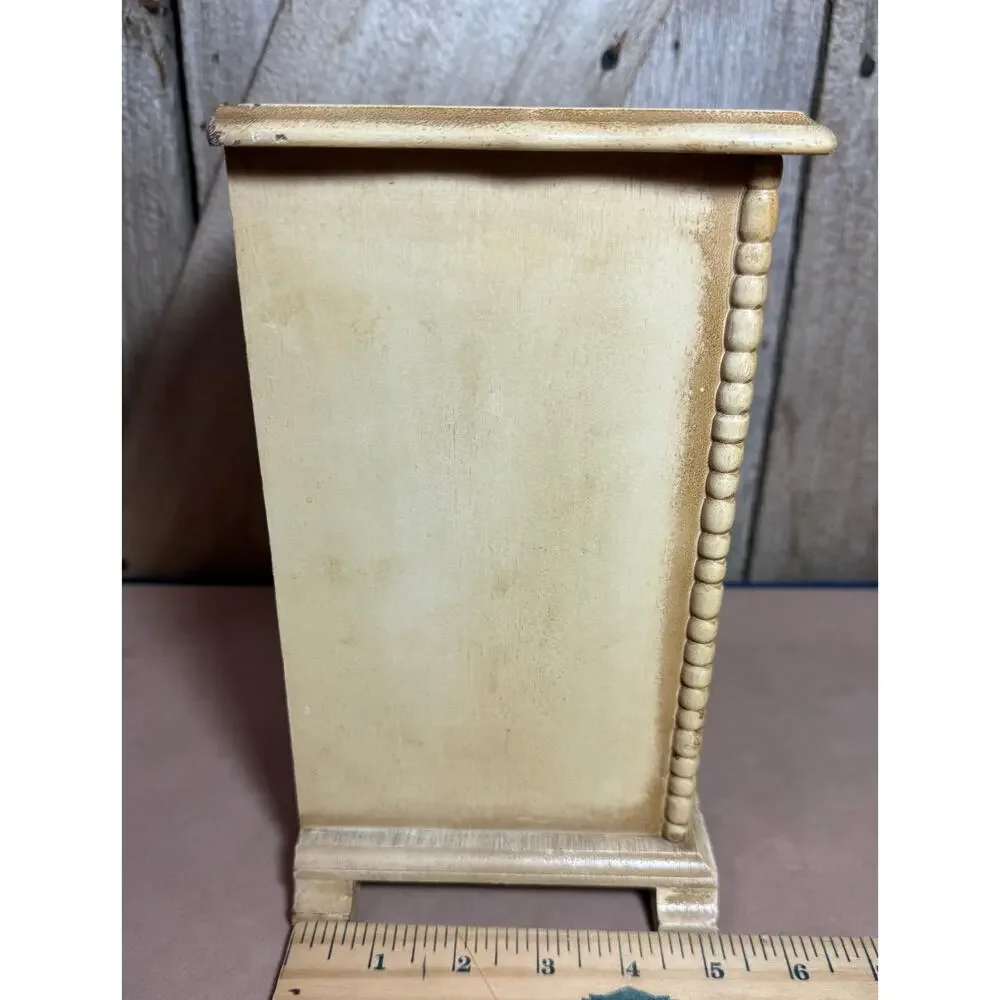 Vintage Gold Florentine Musical Jewelry Box Toyo Japan 4 Drawer Side Storage